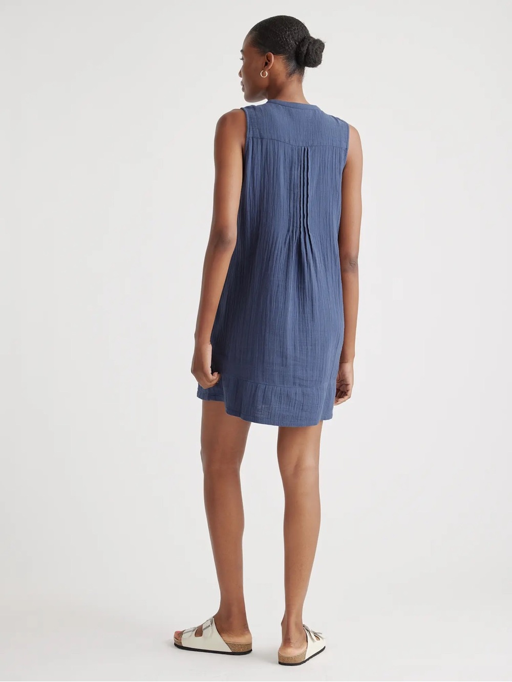 NWT Quince 100% Organic Cotton Gauze Swing Dress - Picture 3 of 8